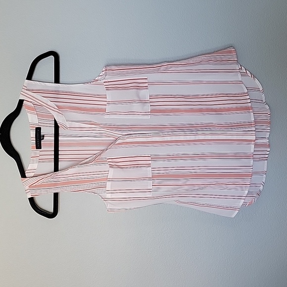 Sanctuary Girly Shirttail Hem pink/ white Split Back Button Up Blouse Top Small - Picture 10 of 10